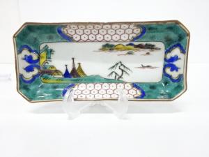 古九谷　色絵　江戸期　長皿